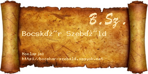 Bocskár Szebáld névjegykártya